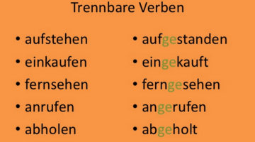 Übung : Perfekt mit trennbaren Verben