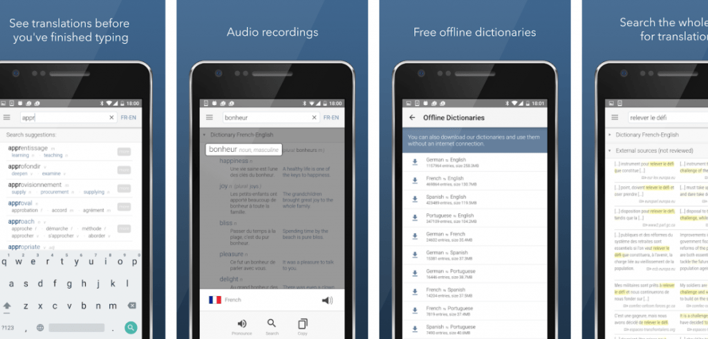 Linguee App Übersicht - lerne Deutsch - German 100
